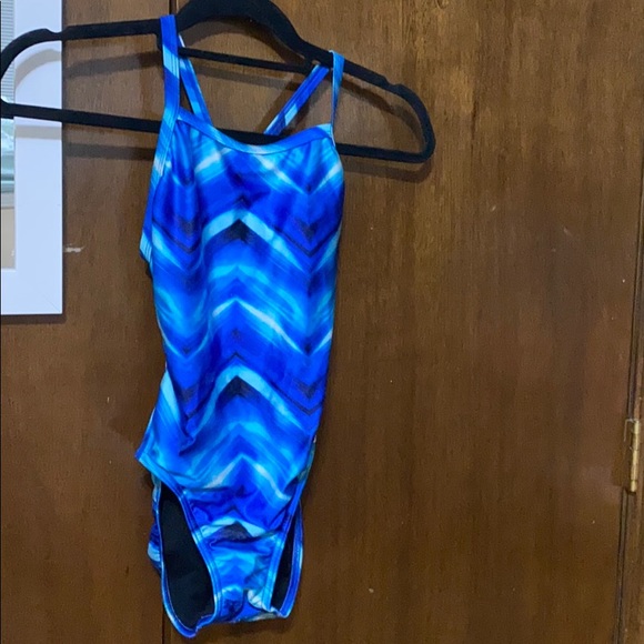 blue one piece swimsuit - Picture 3 of 4